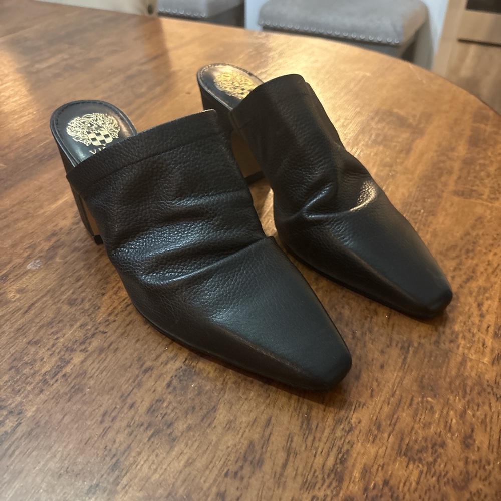 Vince Camuto Black Mules Sleek Minimalist Design